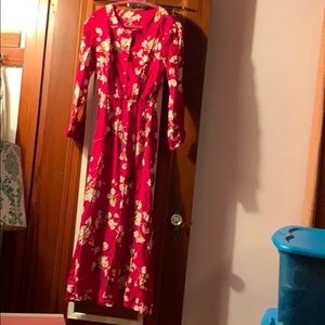 Red flora dress